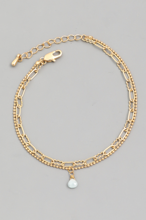 Double Chain Stone Bracelet
