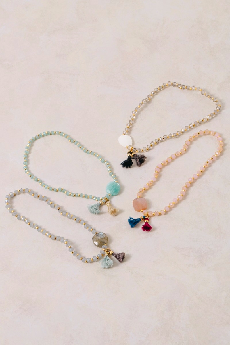 Dainty Semi Precious Stone Bead Bracelet
