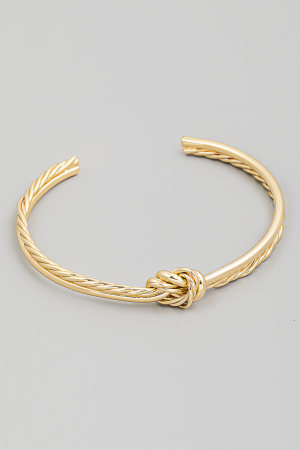 Wire Smooth Rope Knot Open Cuff Bracelet