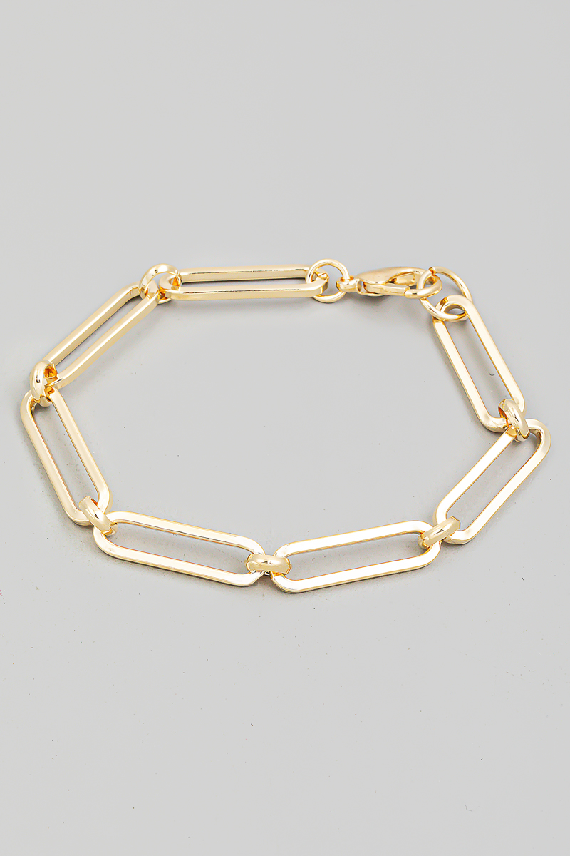 Metallic Oval Chain Link Bracelet