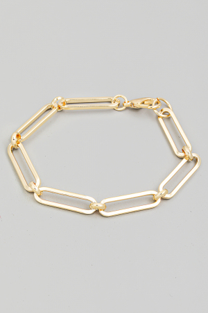 Metallic Oval Chain Link Bracelet