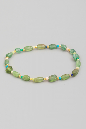 Assorted Stone Bead Stretch Bracelet