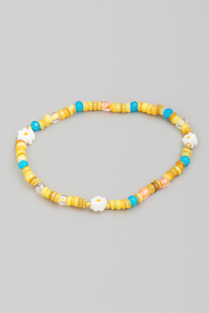 Beaded Flower Stretch Bracelet