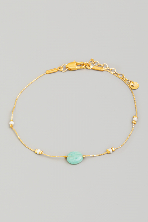 Dainty Chain Stone Charm Bracelet
