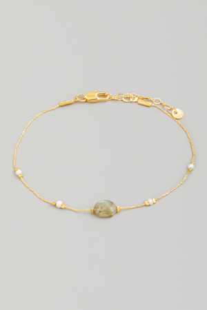 Dainty Chain Stone Charm Bracelet