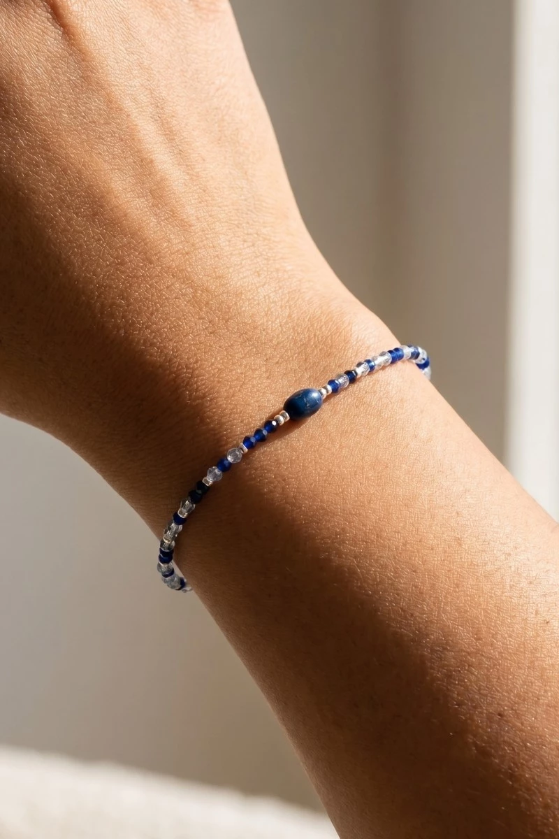 Glass Bead Gemstone Bracelet