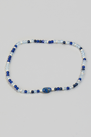 Glass Bead Gemstone Bracelet