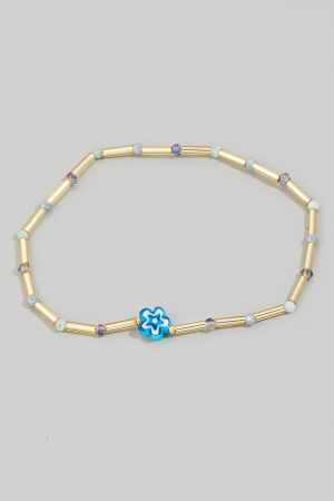 Flower Tube Beaded Bracelet