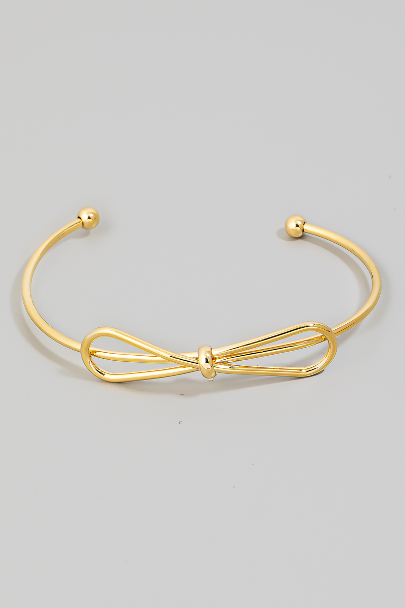 Ribbon Bow Metallic Cuff Bracelet