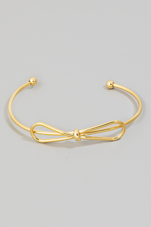 Ribbon Bow Metallic Cuff Bracelet