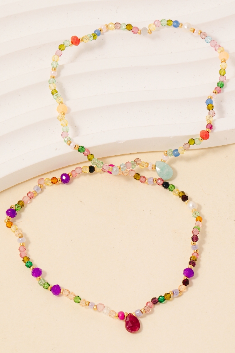 Vibrant Faceted Glass Beaded Bracelet