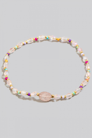Mixed Faceted Glass Beaded Bracelet