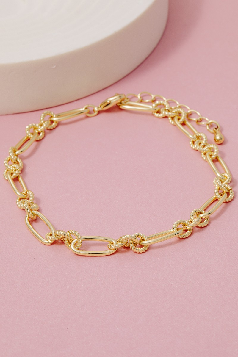 Mixed Textured Chain Bracelet