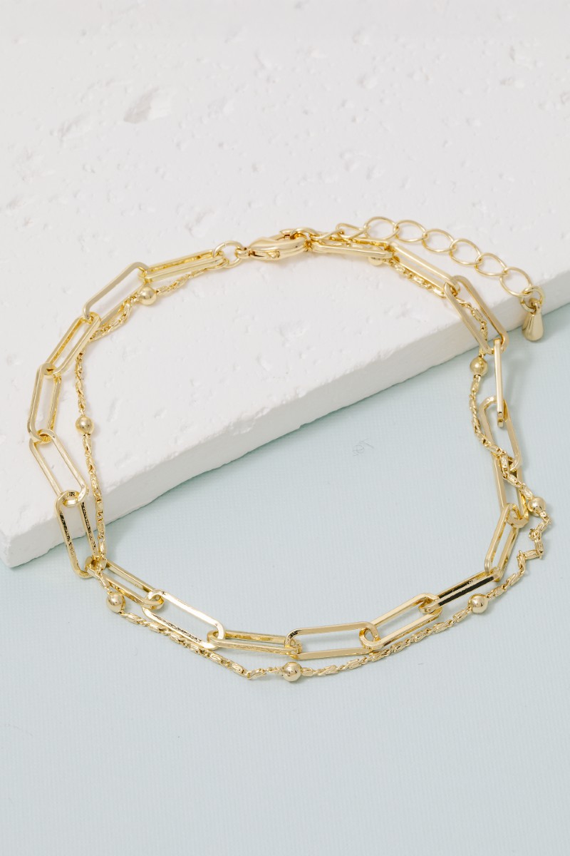 Mixed Layered Dainty Chain Bracelet