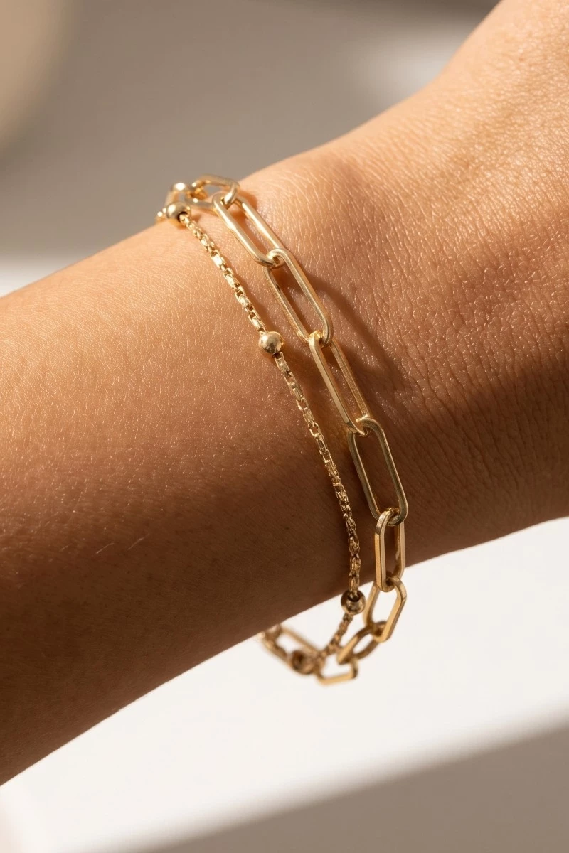 Mixed Layered Dainty Chain Bracelet