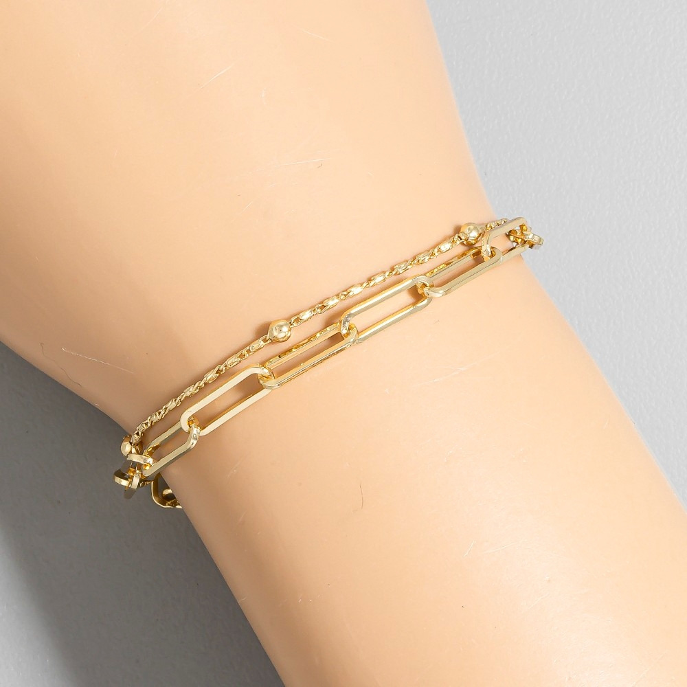Mixed Layered Dainty Chain Bracelet