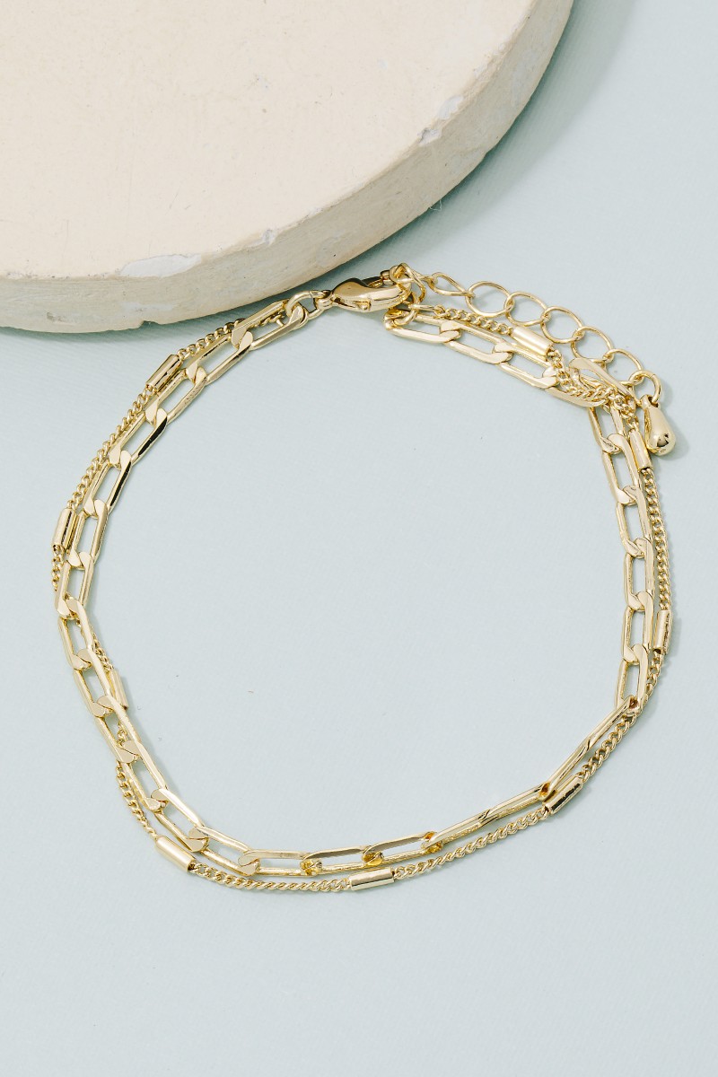 Double Curb Chain Bracelet