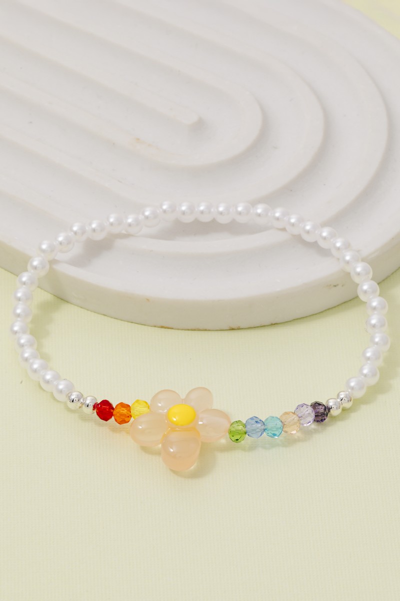 Acrylic Flower Beaded Bracelet