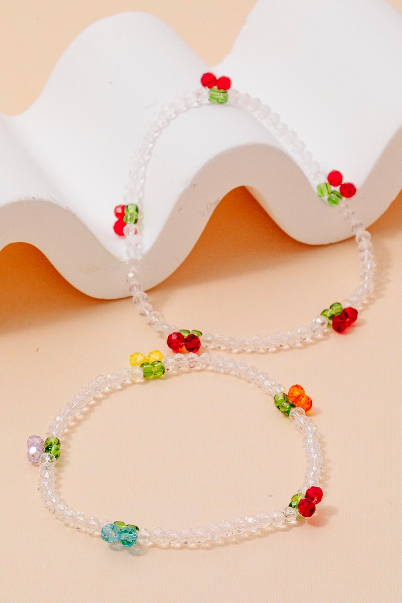 Glass Beaded Multi Cherry Bracelet