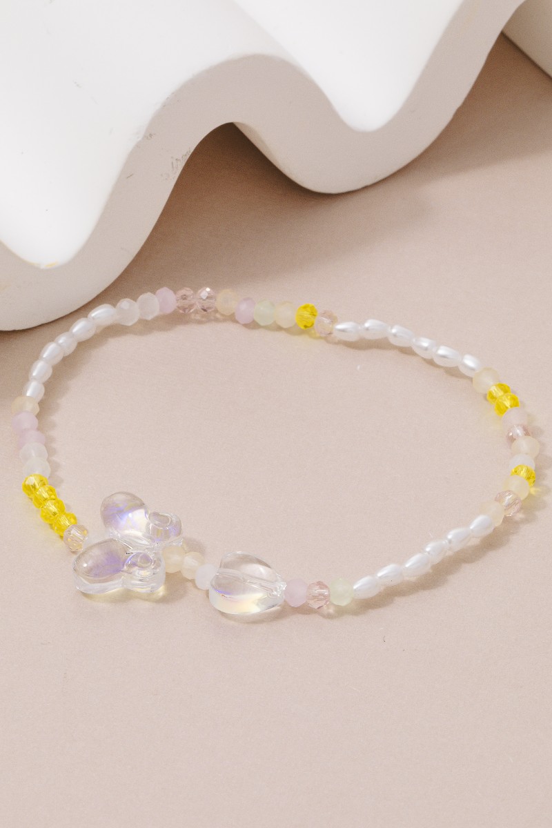 Glass Beaded Butterfly Bracelet