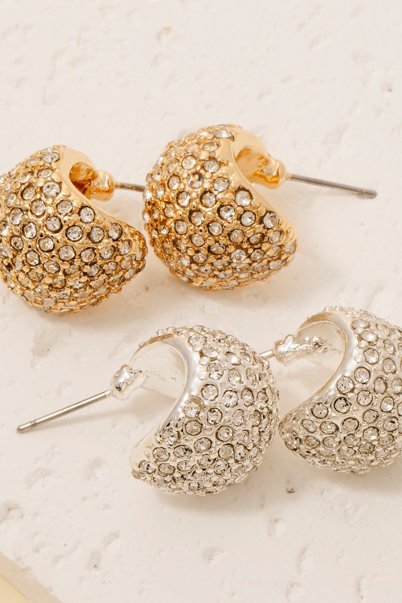 Wide Pave Hoop Earrings