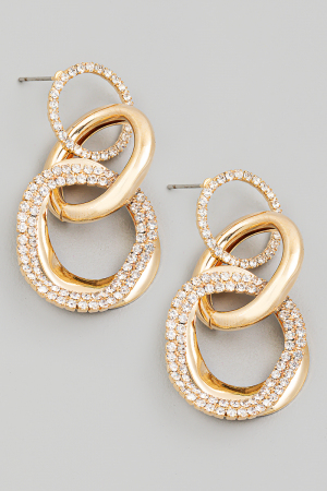 Pave Chain Link Drop Earrings