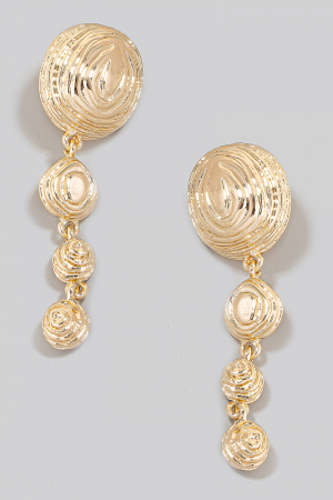 Abstract Tiered Metallic Dangle Earrings