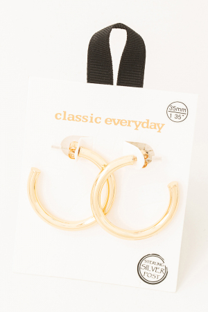 Thick 35mm Open Hoop Earrings