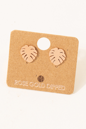 Monstera Leaf Post Earrings