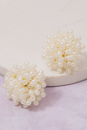 Pearl Cluster Dome Stud Earrings