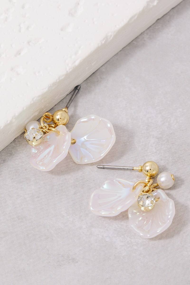 Iridescent Resin Leaf Drop Earrings