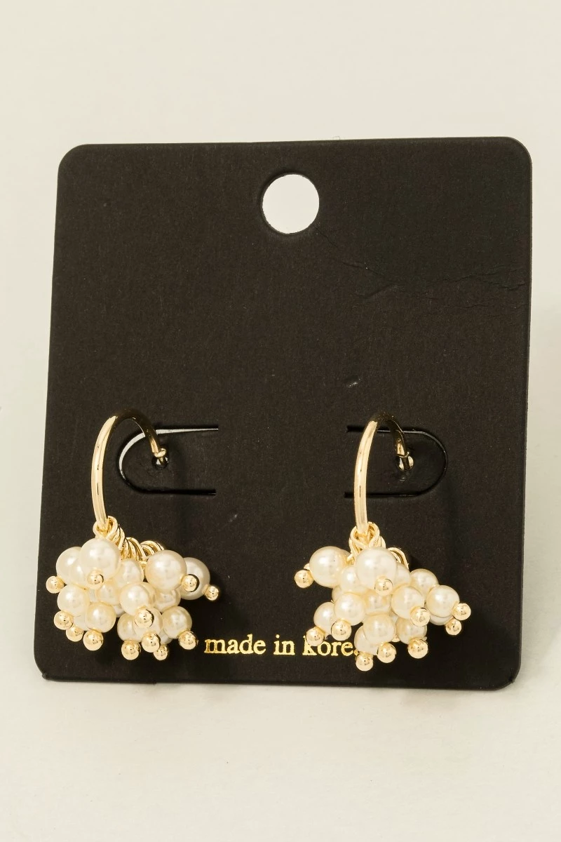 Pearl Beaded Fringe Drop Earrings