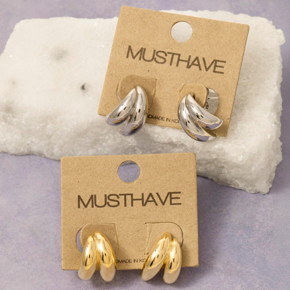 Mini Double Line Hoop Earrings