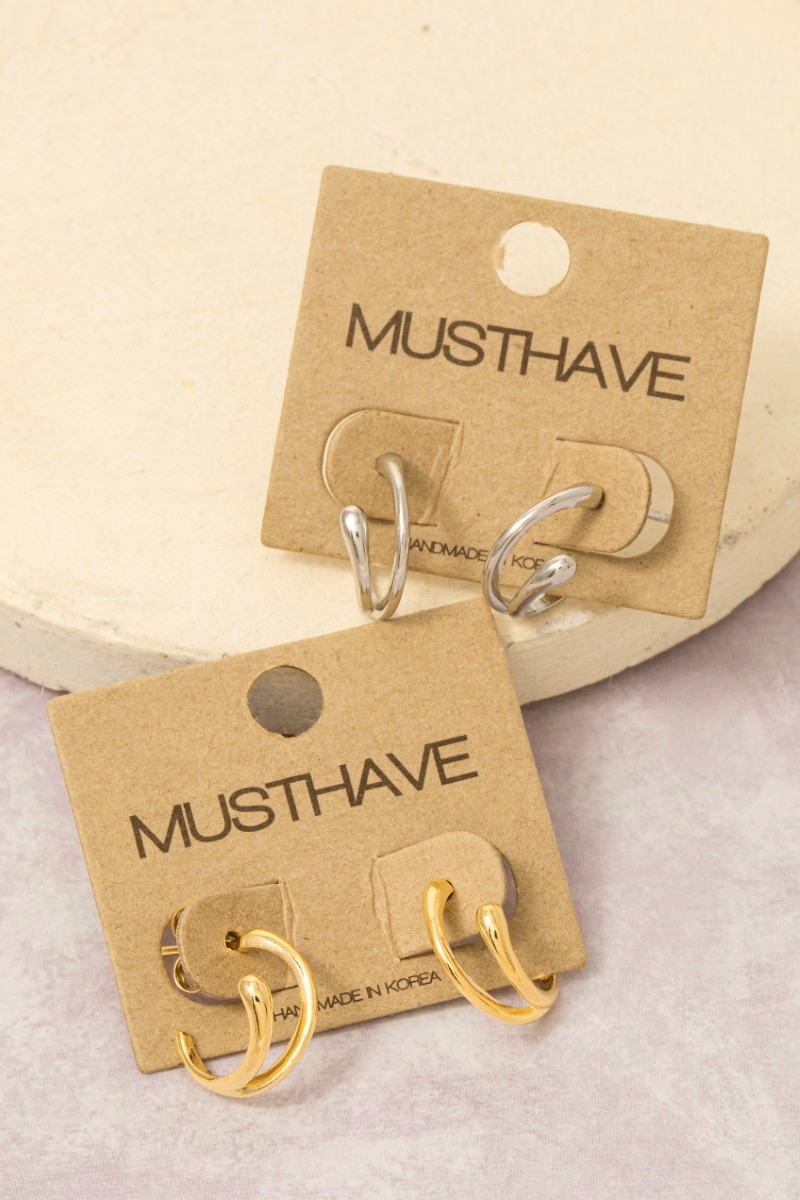 Thin Line Twist Hoop Earrings