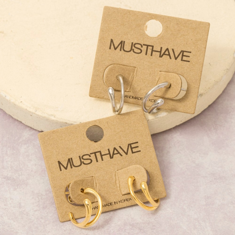Thin Line Twist Hoop Earrings