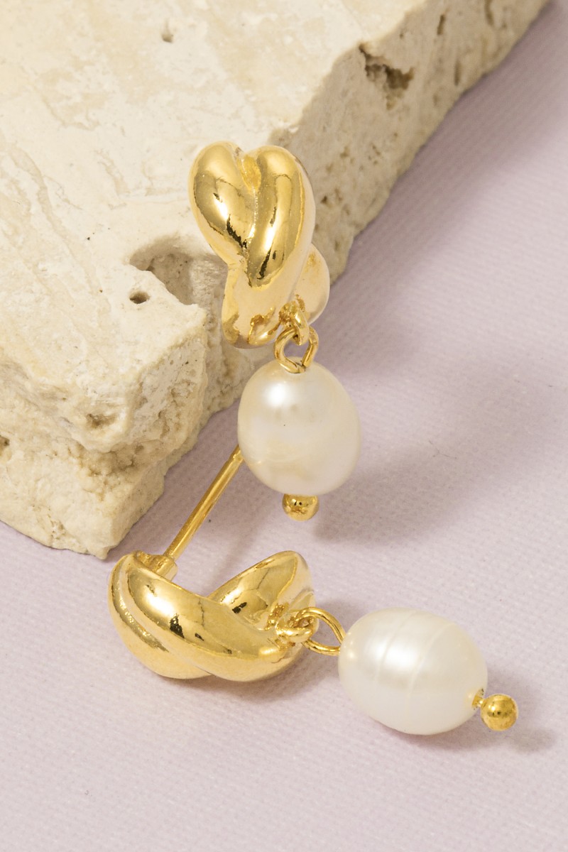 Mini Oval Pearl Drop Earrings