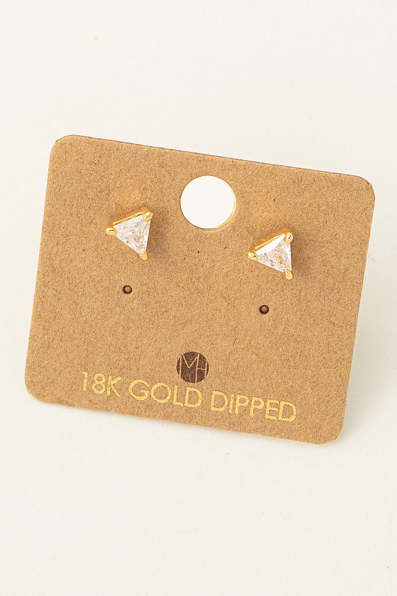 Gold Dipped Mini Triangle Stud Earrings