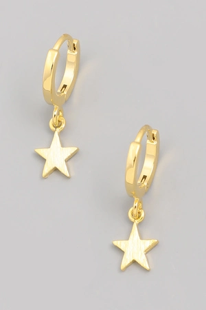 Mini Star Hoop Drop Earrings