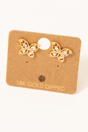 Crystal Butterfly Stud Earrings
