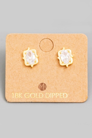 Mini Square Rhinestone Stud Earrings