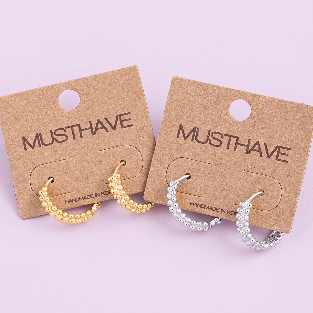 Mini Ball Hoop Huggie Earrings