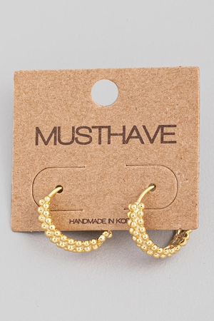 Mini Ball Hoop Huggie Earrings