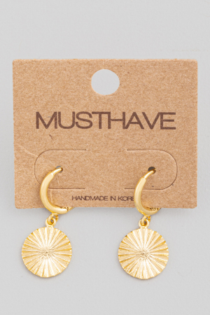 Mini Round Disc Drop Earrings