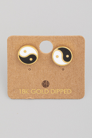 Yin Yang Mini Stud Earrings