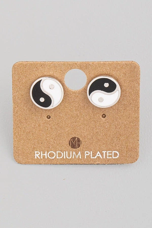 Yin Yang Mini Stud Earrings