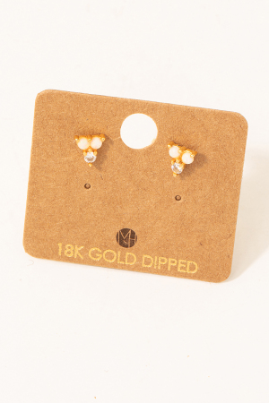 Mini Triple Opal Stud Earrings