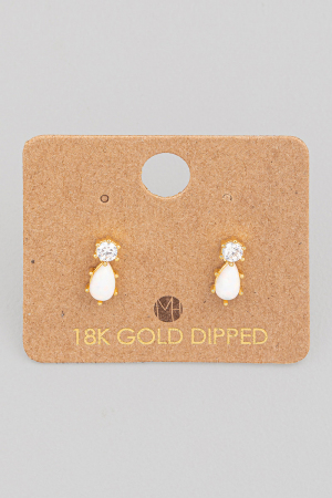 Mini Opal Teardrop Stud Earrings
