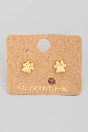 Mini Dog Paw Stud Earrings