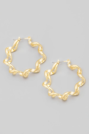 Layered Twisted Latch Hoop Fashion Earrings