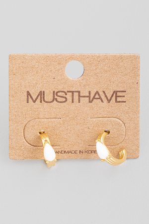 Mini Opal Teardrop Hoop Earrings